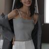 Q Seleção rigorosa de colete camisola de base curta modal com bojo no peito, roupa de verão feminina online, colete vermelho com costas bonitas