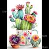 Nuevo Amazon Más Vendido Pintura de Diamantes 5D Cactus Diamante Redondo Diamante Completo DIY Sala de Estar Dormitorio Pintura Decorativa Lote de Fábrica