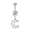 Anillo para Ombligo con Colgante de Corazón de Melocotón Mariposa Flor de Luna Cola de Pez Circonita Incrustada Joyería para Piercing Fabricante Mayorista