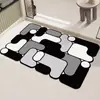 Alfombrilla Moderna de Diatomeas con Bloques de Color Irregulares, Alfombra Absorbente de Agua y de Secado Rápido, Resistente a la Suciedad, Resistente al Desgaste, Alfombrilla Antideslizante para Entrada