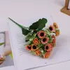 Buquê de Margaridas Artificiais Estilo Coreano para Sala de Estar Decoração de Mesa de Jantar em Casa Ornaments Arranjo de Flores Artificiais Conjunto de Flores de Seda Arte Floral