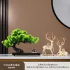 Nuevo adorno de pintura de arena de pino de bienvenida estilo chino para sala de estar, entrada, oficina, sala de té, vitrina, mueble de TV, decoración de mueble de vino