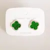Pendientes Elegantes de Plata de Ley S925 Pendientes de Alta Calidad para el Trabajo Elegantes Sencillos Versátiles Pendientes de Trébol de Cuatro Hojas para Mujer