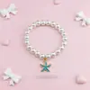 Pulseira de Pérolas Infantil Popular Transfronteiriça Joias Fio de Mão de Princesa Desenho Animado Fofo Pulseira de Concha para Estudante Acessórios com Contas