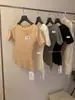 Top de punto de manga corta sin hombros, ajuste ceñido, diseño simple, estilo coreano, nuevo para verano, té verde con limón para mujer
