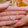 Colar brilhante personalizado com diamantes completos para transmissão ao vivo para mulheres 2024 Novo elegante corrente para clavícula versátil joia estilo coreano TikTok