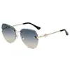 Gafas de Sol Sin Marco S33502 para Mujer, Gafas de Corte Angular, Anti-UV, Gafas de Estilo Urbano Irregular, Al por Mayor, Sensación de Alta Gama