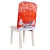 Funda para silla con estampado creativo de copos de nieve de bosque de dibujos animados, estilo europeo y americano, para Navidad, transfronteriza, suministros de decoración para sillas