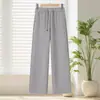 Novas calças casuais de perna reta da moda de outono para mulheres de meia-idade e idosas, calças cropped femininas, calças plus size estilo mom para primavera e outono