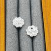 Aretes de Tuerca de Trébol de Cuatro Hojas de Metal Cobre Chapado en Oro Real con Aguja de Plata S925