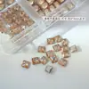 Champagne Cintilante Fundo Plano Zircônia Arte de Unha Diamante Fundo Plano Médio Zircônia Diamante Formato Especial Olho de Cavalo Coração Gota de Água Joia de Unha