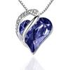 Colgante de cristal con forma de corazón oceánico transfronterizo, regalo de cumpleaños, cadena de clavícula, collar con piedra de nacimiento de diciembre