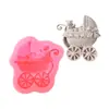 Carrinho de urso estilo europeu decoração de bolo mousse de chocolate com fondant de chocolate molde de silicone comida complementar DIY