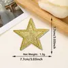 Parche Bordado de Estrella de Cinco Puntas con Purpurina de Nuevo Estilo, Accesorios de Ropa y Equipaje de Venta Caliente Transfronteriza, Parche Decorativo Termoadhesivo