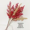 Flores artificiais de frutas vermelhas, decorações de flores falsas para sala de estar e mesa de jantar, arranjos florais para casa, decoração de casa, ornamentos de arte floral