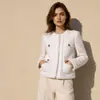 He Ying26 Otoño/Invierno Puyuan Cárdigan Corto Estilo Chanel Ajustado de Nicho Abrigo de Lana Tweed