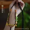 Collar Colgante de Algodón Tejido a Mano del Dios de la Riqueza de Diez Brazos Estilo Tíbet Juguete Cultural Thangka Cuerda para Colgar en el Cuello Cordón Tejido a Mano