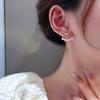 Pendientes de Aguja de Plata S925 de Un Uso Dos Usos Oro Claro Corazón Perla Pendientes Elegantes Lujo Accesible Pendientes de Alta Gama para Mujer