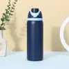 Copo Térmico de Aço Inoxidável 304 para Viagens Internacionais, Copo de Água Personalizado de Grande Capacidade com Tampa e Canudo Revestidos de Borracha, Copo de Gelo de Luxo Leve de Alta Qualidade