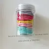 Gomas para el Cabello Básicas de Colores Macaron en un Frasco, Bandas Elásticas Modernas y Versátiles para Atar el Cabello, Mayoreo