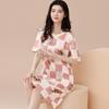 Pijama de Algodón de Verano Nuevo Vestido de Manga Corta Camisón Ropa Exterior Delgada de Verano Ropa Dulce para el Hogar para Mujer