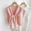 Chal de Color Sólido con Dopamina para Mujer, Estilo Coreano, Versátil Moda de Primavera y Otoño, Prendas de Abrigo Anudadas, Capa de Punto con Cuello Falso