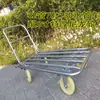 Carrinho de Mão Dobrável para Carga Pesada com Tubo de Água Estendido Carrinho de Mão Logístico de Giro Roda Plana Quatro Rodas Puxar