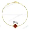 Pulsera Mini Trébol de Cuatro Hojas Flor Única Chapada en Oro Rosa de 18 Quilates con Ágata Roja, Artesanía de Precisión CNC, Directamente de la Fábrica Fuente