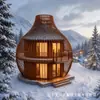 Popular casa de huéspedes esférica en forma de casa del árbol en zonas escénicas, balcón con ventana de piso a techo de doble capa, casa de madera de resort de glamping de lujo, venta al por mayor de fabricante