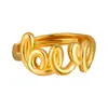 Estilo Ins Europeo y Americano Nueva Moda Anillo con Forma de Corazón de Acero Inoxidable Forma Especial Chapado en Oro Real Anillo Ajustable de Boca Viva Joyería