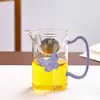 Copo Especial para Feira de Mandarim Verde Pequeno de Vidro Borossilicato Resistente ao Calor Personalizado Novo Modelo Filtro de Chá Divisor de Chá Bule Conjunto de Chá