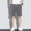 Pantalones Cortos Casuales de Lino de Seda de Hielo Finos de Verano para Hombre, Pantalones para Hombre para Uso al Aire Libre, Pantalones de Cinco Puntos para Hombre, Pantalones de Media Pierna, Pantalones Cortos