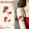 Adesivos de tatuagem de lírio-aranha estilo antigo para mulheres, à prova d'água e que não desbotam, populares entre celebridades da internet, para clavícula e peito, lírio-aranha vermelho