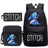 Mochila Infantil Amazon Transfronteriza Más Vendida Lilo y Stitch Estampado de Dibujos Animados Mochila Escolar Bolso de Hombro Estuche Set