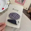 Pinza para el Cabello a Cuadros Morado-Gris de Alta Gama Pinza Elegante para Niña Pequeño Accesorio para el Cabello Estilo Chanel para Mechones Sueltos y Flequillo Pinza para el Cabello