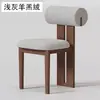 Silla de Comedor Nórdica de Madera Maciza para Uso Doméstico, Silla de Restaurante de Estilo Moderno Minimalista de Mediados de Siglo con Respaldo, Silla de Comedor de Diseño Hipopótamo