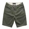 Shorts Casuais Masculinos Lavados Estilo Novo de Verão, Algodão Liso, Tamanho Grande, Versátil, Corte Slim, Calça de Cinco Pontos Workwear, Tendência