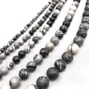 Piedra de Malla Negra Natural Cuentas Redondas Esmeriladas Cuentas Sueltas Fábrica de Joyería Transfronteriza Amazon Shopee Aliexpress Venta al por Mayor