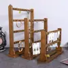 Expositor de puesto joyería pendientes pendientes de botón colgador ganchos para llavero pendientes pulseras cadena de cuentas estante de almacenamiento de madera
