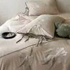 Novo Estilo Chinês Bordado Floral Amigo da Pele Respirável Roupa de Cama de Solteiro/Casal Algodão Linho Conjunto de Três/Quatro Peças Têxteis para Casa Peônia Fragrância Suave