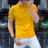 Verano Nueva Camisa Polo de Solapa para Hombre Casual Manga Corta Top Ajustado Algodón Perla Transpirable Moda Tendencia Ropa de Hombre