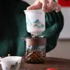 Juego de té para coche de viaje Traje Taza Expresa Juego pequeño caja de almacenamiento tetera portátil para exteriores taza de té juego de té kung fu
