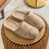 Zapatillas chinas de primavera y verano, todo lino, para interior, mujer, antideslizantes, de verano, para oficina, pareja, sandalias de suelo para hombre