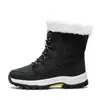Zapatos de invierno de talla grande de caña alta con relleno de algodón suela gruesa botas de nieve para mujer forrados de forro polar cálidos engrosados zapatos de mujer botines casuales