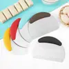 Cortador de fideos semicircular de acero inoxidable personalizado con escala, raspador de harina para cortar masa de fideos para hornear