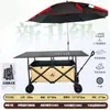 Carro de camping premium para picnics al aire libre con tablero de mesa, plegable y compacto, adecuado para uso en coche y montaje de puestos a gran escala