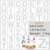Suministro Exclusivo Transfronterizo de Juego de 36 Piezas de Plantillas de Letras del Alfabeto Inglés Pintadas con Números 62 Decoración de Pared Hueca para Pintar