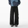 Em Estoque Secagem Rápida Respirável Sensação de Gelo Estilo Americano Roupa de Trabalho Paraquedista Calças Casuais para Homens, Largas Nicho Design de Cordão Calças Longas para Homens