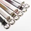 Nova Moda Americana Couro Oleado Metal Geométrico Retro Versátil Versão Larga Cinto de Couro PU Decorativo para Mulheres Terno