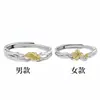 Anillo de Pareja Nuevo de Roble y Kapok Anillo de Plata de Ley S999 un Par de Diseño de Alta Gama Regalos de San Valentín para Novias